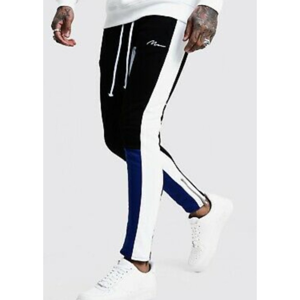 Skinny Fit MAN Colour Block Joggers medium.
